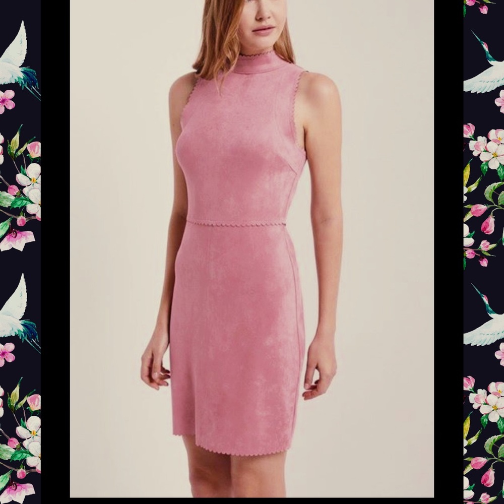 Ladies Sleeveless Faux Suede Dress, Mauve